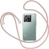 XTCASE Cover con Cordino per Xiaomi 13T / 13T Pro, Custodia Trasparente con Collana Tracolla Laccio Collo Case, Oro Rosa