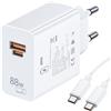 iMangoo 88W per Super-charge Caricabatterie per Honor Magic8 Pro 7Pro 7 7Lite 6Lite 90Lite,2-Porte USB C Presa 88W PD Caricatore Rapido con 6A Cavo USB C 1M per Honor 600/400/200 Lite X8b X9b X9d Pad X9a X8a