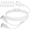 Sternhell Cavo di prolunga piatto 2 m con interruttore, doppia spina europea, cavo di alimentazione piatto, tipo C, spina europea, 2,5 A/250 V, per TV con spina europea, bianco