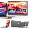 Teamgee 14 2K Monitor Portatile per Laptop, 2160x1440P IPS 16:10 Doppio Schermo PC Portatile per Laptop 13'' a 17 USB A e HDMI Plug & Play per Mac Windows Chrome PS5
