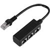 Ejoyous Adattatore Splitter RJ45, 1 Maschio a 3 Porte Femmina, Cavo di Prolunga Ethernet, 7,1 x 2,5 x 2,3 cm