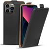 Verco Flip Cover per iPhone 13 Pro Max, Custodia verticale Flip Case compatibile con iPhone 13 Pro Max, Nero