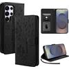 LSPCASA Custodia con Samsung Galaxy S25 Ultra 5G 6,9 Pollici Premium Pelle PU Flip Protettiva Cover Con Slot Per Schede e Funzione Supporto Custodia Cover Portafoglio con Samsung Galaxy S25 Ultra-Nero