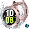 Kamita Cover Impermeabile Compatibile con Samsung Galaxy Watch FE(2024) 4 5 40mm,2in1 Custodia Rigida in PC con Protezione Dello Schermo in Vetro Temperato Protettiva Case per Galaxy Watch45(Oro rosa)