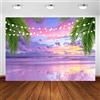 Avezano 2.1x1.5m Sfondo di estate mare tropicale spiaggia fotografia, sfondo lavanda tramonto spiaggia hawaiana palma per matrimonio compleanno festa banner baby shower studio fotografico puntelli