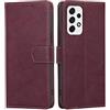 RankOne Cover per Samsung Galaxy A53 5G (6.5 Inches), Custodia Flip Pelle Portafoglio, Magnetica Libro Bumper Cover Case - Rosso