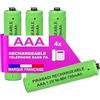 PIRABADI 4 batterie ricaricabili 400 mAh 1,2 V NI-MH | AAA LR03 LR3 R03 R3 H03 H3 | Compatibile Sostituzione Telefono Fisso Wireless Philips PANASONIC GIGASET ALCATEL Siemens DECT (750 mAh)