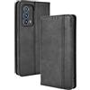 WEIOU Leather Folio Cover per OPPO Reno 6 Pro 5G (Reno6 Pro 5G), Custodia in Pelle PU Magnetica Libro Flip Portafoglio con [Funzione Stand]. Nero