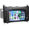 Qiiken 8-Core 4GB+64GB Car Radio Con Schermo, Bluetooth Carplay/Android Car/GPS/Built-In 4G/DSP, Car Radio Per Mercedes-Benz Classe A W169/Classe B W245/Viano/Vito W639/Sprinter W906