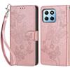 KENHONER Custodia per Honor 70 lite Cover, Oro rosa Farfalla