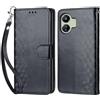 KENHONER Compatibile Cover con Xiaomi Redmi 13C,Cover per Redmi 13C 5G, Premium Pelle PU Portafoglio Flip Libro Custodia Cover per Redmi 13C 4G [Protezione Completa] - Nero
