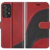 BoxTii Cover per Galaxy A52 5G / 4G, Custodia in PU Pelle Portafoglio per Samsung Galaxy A52 5G / 4G, Magnetica Cover a Libro con Slot per Schede, Rosso