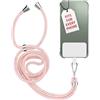MyGadget Cordino Universale con Linguetta in Nylon per Cover di Smartphones - Corda | Catena compatibile con Custodia di Cellulari - Rosa
