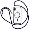 TVVTPU Cover Magnetica per iPhone XR con Cordino, Compatibile con Magsafe, Custodia Trasparente Antiingiallente Sottile Antiurto Protettivo Case con Laccio Tracolla Collana Regolabile, Viola