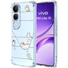 YUXING Cover Trasparente per Vivo V50 Lite 5G/4G - Custodia Protettiva Sottile in TPU Morbido Antiurto con Carino Motivo Disegno Cool (Kitten)