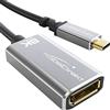 KabelDirekt - Adattatore USB C 8K a DisplayPort 1.4 con custodia in metallo pieno infrangibile (trasmette 8K/60Hz dal laptop/smartphone a grandi schermi - USB 3.1, Tipo C, Thunderbolt 3, 15 cm)