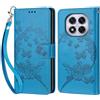KENHONER Compatibile Cover con Xiaomi Redmi Note 14 Pro,Premium Pelle PU Portafoglio Flip Libro Custodia Cover per Redmi Note 14 Pro Plus [Protezione Completa] (Blu)