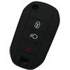 BROVACS - Custodia protettiva in silicone compatibile con Peugeot CITROEN 3 pulsanti con telecomando a 3 pulsanti con simbolo della luce, colore nero
