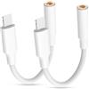Vecbmn 2 Pack Adattatore Cuffie per iPhone, Lightning to Jack 3.5mm Cavo Aux Audio Dongle Convertitore, Adattatore Lightning Jack Cuffie, Compatibile con iPhone 14/13/12/11/Xs/XR/X/8/7