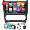 NHOPEEW 4 + 64G Android 13 Autoradio per Mercedes Benz CLK/GLK W209 W203 2005-2009 - Senza fili Carplay & Android Auto - Schermo touchscreen da 9 pollici con DSP WiFi GPS + Telecamera posteriore AHD