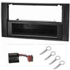 tomzz Audio 2415-041 Set lunetta radio compatibile con Ford Focus 2 Fiesta C-Max S-Max Galaxy Mondeo Kuga Transit nero con adattatore Quadlock staffa di rilascio ISO