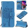 Zchen Cover Samsung Galaxy A70, Custodia Cover Protettiva in Cuoio Flip Libro Portafoglio Resistente Antiurto con Supporto per Samsung Galaxy A70 (Albero-Blu)
