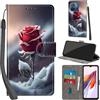 Haninsuze Cover per Xiaomi Redmi 12C Custodia Cover Pelle Libro Portafoglio con Porta Carte Magnetica Protezione Antiurto Cuoio Flip Case Custodia Cover per Redmi 12C, Rose