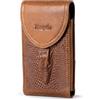 Hengwin Porta Cintura, Borsa Portacellulare, Custodia per iPhone 16 Pro Max, 16 Plus, 15 14 13 12 11 Pro Max, Copertura, Vera Pelle, Fondina da Cintura con Clip per Uomo, Piccola Borsa a Marsupio