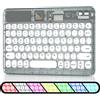 HUOBAO Tastiera Bluetooth Trasparente Nera, Tastiera Bluetooth Multi-Dispositivo Wireless per iPad, iPhone, Mac, Android, Windows, Tablet, Mini Tastiera Ricaricabile Antiscivolo, Layout QWERTY UK