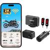 INNOVV RC6 Telecamera e Assistente ad Angolo Morto per Moto con Dashcam Anteriore e Posteriore 2K+1080P, Allarme Acustico e Ottico