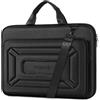 MOSISO Custodia Rigida Laptop Uomo Donna,15-16 pollici Borsa Computer con Cuciture Geometric Compatibile con Macbook HP Dell Lenovo Asus,15.6 pollici Borsa Laptop con Tasca Front Raised&Tracolla, Nero