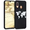 kwmobile Cover Compatibile con Samsung Galaxy A40 - Custodia in Silicone TPU - Cover Protettiva Soft Case - Sagoma Mondo bianco/nero