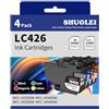 SHUOLEI LC426 LC-426 Cartucce Compatibili con Brother LC426 LC426XL Cartucce d'inchiostro Multipack per MFC-J4335DW MFC-J4340DW MFC-J4535DW MFC-J4540DW ( 4 Pack, Nero Ciano Magenta Giallo)