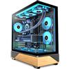 KEDIERS Alloggiamento per PC preinstallato, 5 × 120 mm, Nero, ATX Mid Tower PC, case per computer con vista panoramica, pannello frontale in vetro temperato, nero, P6 ARGB