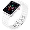 MaKTech Bracciale a Maglie in Ceramica Cinturino Compatible with Apple Watch Serie 11/10/9/8/7,Ultra 3/2/1,SE 3/2/1 [2025] (46mm/45mm/44/49mm,Bianco)