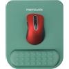 memzuoix Tappetino Ergonomico per Mouse con Supporto per Polso, Imbottitura in Memory Foam Premium per Sollievo dal Dolore, Base Antiscivolo in PU per Controllo Stabile e Liscio - Verde