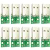 Fasizi 10PCS USB Maschio Connettore/Mini Micro USB a DIP Adattatore 2.54mm 5pin Femmina Connettore B Tipo USB2.0 Femmina PCB Converter USB-01