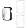 HOMTERN [Confezione da 3] Custodie progettate per Huawei Watch Fit 3, custodia protettiva in morbido TPU leggero, a prova di cadute, antigraffio, flessibile, completamente coperta, 1 nera e 2