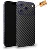 TF Skins Skins compatibile con iPhone 17 Pro, pellicola protettiva Skin protettiva a 360° con logo scollatura (nero carbonio)
