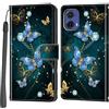 Haninsuze Cover per Motorola Moto G85 5G, Custodia Interno TPU Antiurto Portafoglio con Disegni [schede Fessura] [Supporto Stand] Cover Libro in PU Pelle (farfalla)