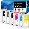 Oritdge 72 cartucce d'inchiostro 130-ml per HP 72 C9370A C9371A C9373A C9374A Compatibile per HP Designjet T770 T790 T795 T610 T620 T1100 T1120 T1200 T13000 T2 300 (Nero Opaco, Nero Foto, Ciano, Magenta