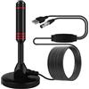 Vegena DVBT/DVBT2 Antenna da camera per TV, antenna TV HD con base magnetica 5 m, antenna telescopica digitale 360° per DTMB, ISDB, DVB-T2, DMB-T