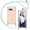 ISOI - Cover con Cordino compatibile con Google Pixel 8, Regolabile Collana Tracolla Laccio Collo, Trasparente Custodia in Silicone TPU Morbido con Paraurti Airbag Antiurto - Verde