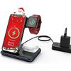 Minthouz Wireless Charger, stazione di ricarica induttiva 3 in 1 con adattatore da 18 W per più dispositivi Apple, iWatch S8/7/6/5/4/3/SE2/SE (ONLY), AirPods 3/Pro, Qi compatibile con iPhone