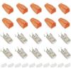 HUAREW RJ45 Connettori Cat7 con ausilio per l'inserimento e un Guaina in Gomma arancioni per Cat7 Cat6a cavo di installazione(10 pezzi )