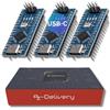AZDelivery 3 x AZ-Nano V3 con connettore USB-C con Atmega328 CH340 già saldate, versione migliorata incluso e-book!