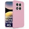 N NEWTOP Cover Compatibile per REDMI NOTE 14 PRO 4G, Custodia TPU SOFT Gel Silicone Ultra Sottile Flessibile Case Posteriore Protezione Fotocamera Anti Urto Guscio Scocca Colorato Thin (Rosa)