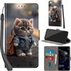 Haninsuze Cover per Huawei P10 Lite Custodia Cover Pelle Libro Portafoglio con Porta Carte Magnetica Protezione Antiurto Cuoio Flip Case Custodia Cover per Huawei P10 Lite, Gatto