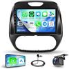 Rimoody 6G+128G 8 Core Android Autoradio per Renault Captur Clio 2011-2018, 9 Pollici Schermo Carplay Android Auto Senza Fili Bluetooth FM/RDS/EQ/DSP WiFi GPS Panoramica a 360° Comandi al Volante Retrocamera