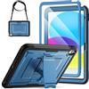 SEYMAC stock Custodia per iPad (A16) 11a/10a Generazione 11/10,9 (2025/2022), Custodia Resistente con Pellicola Protettiva, Supporto Pieghevole e Tracolla, Blu Scuro